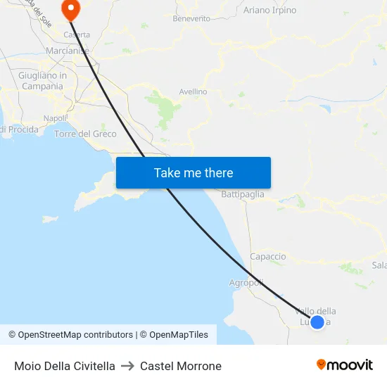 Moio Della Civitella to Castel Morrone map