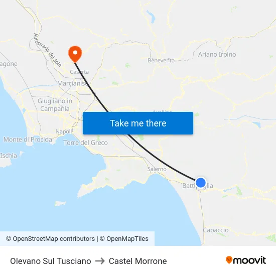 Olevano Sul Tusciano to Castel Morrone map