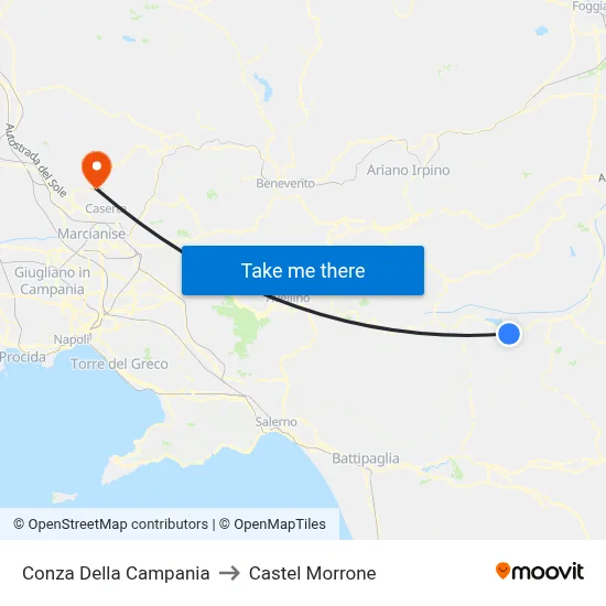 Conza Della Campania to Castel Morrone map