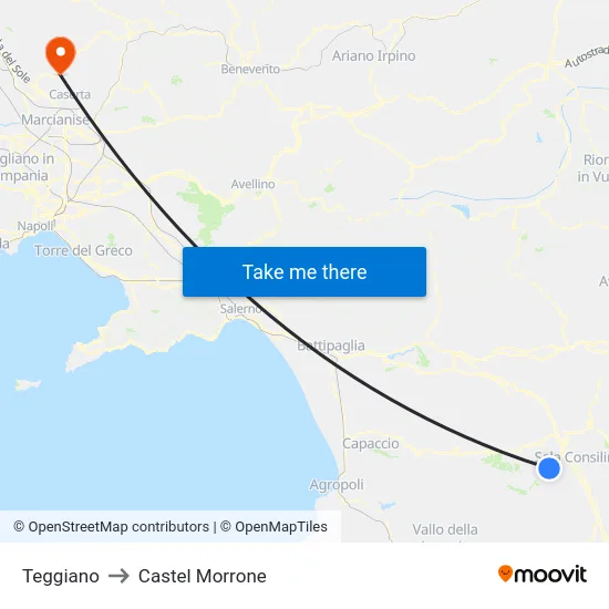 Teggiano to Castel Morrone map
