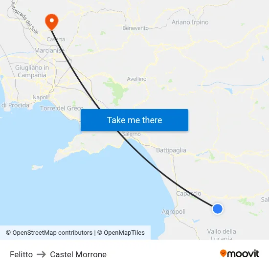 Felitto to Castel Morrone map