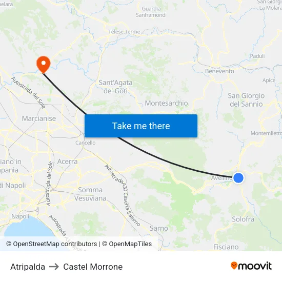Atripalda to Castel Morrone map