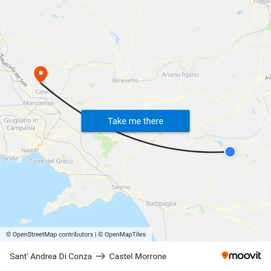 Sant' Andrea Di Conza to Castel Morrone map