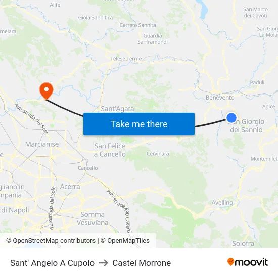 Sant' Angelo A Cupolo to Castel Morrone map
