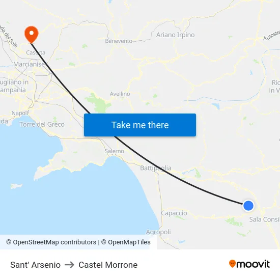 Sant' Arsenio to Castel Morrone map