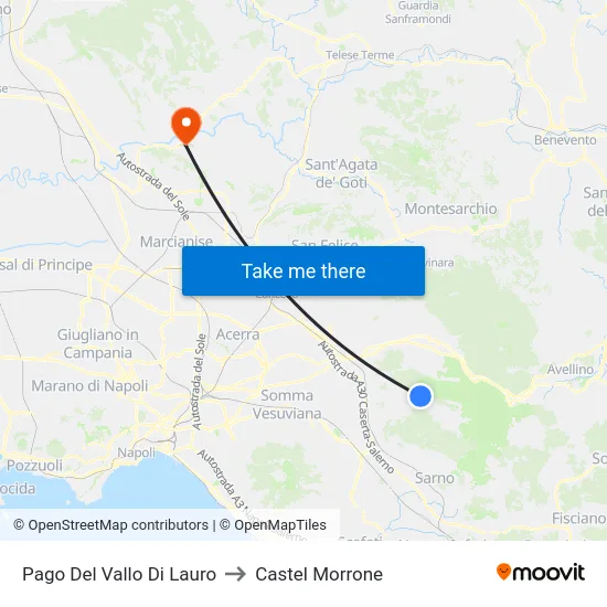 Pago Del Vallo Di Lauro to Castel Morrone map