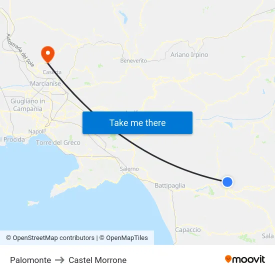 Palomonte to Castel Morrone map