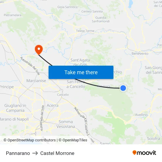 Pannarano to Castel Morrone map