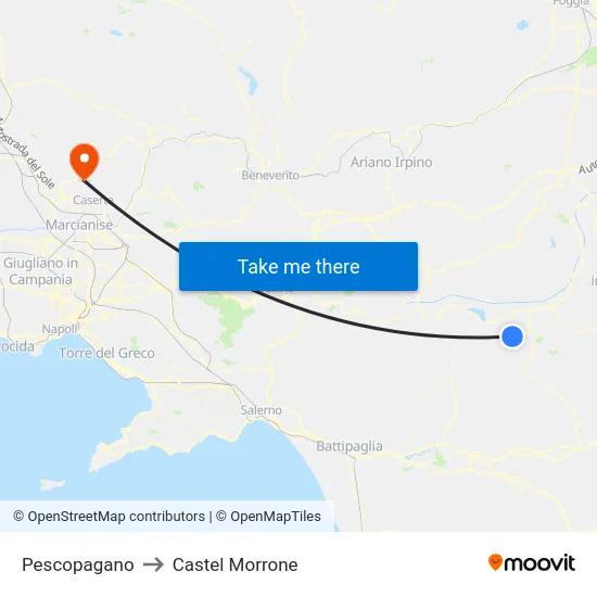 Pescopagano to Castel Morrone map