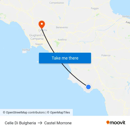Celle Di Bulgheria to Castel Morrone map