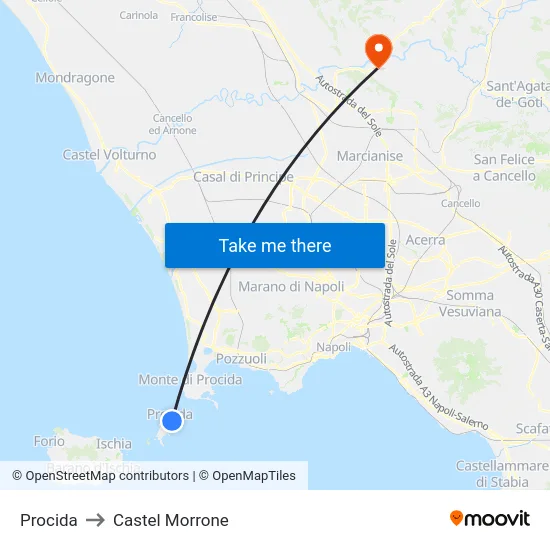 Procida to Castel Morrone map
