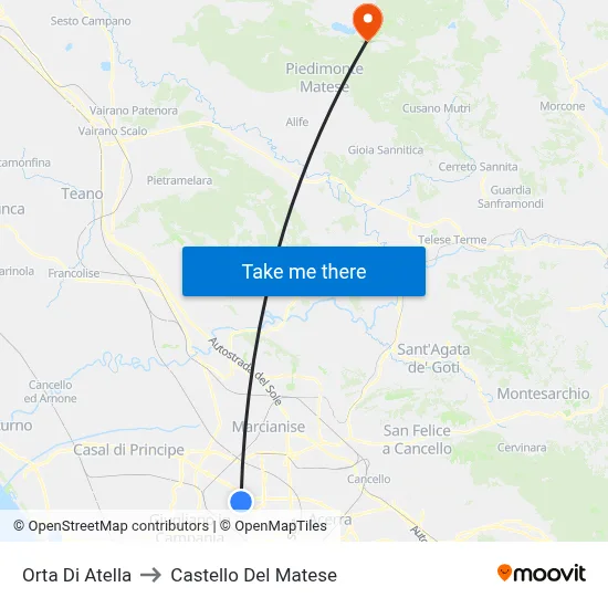 Orta Di Atella to Castello Del Matese map
