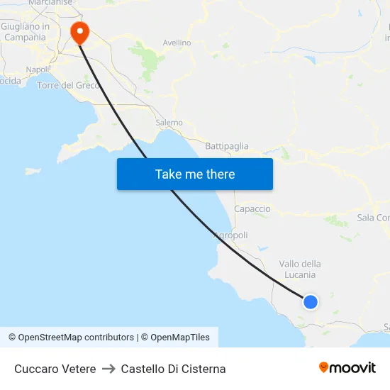 Cuccaro Vetere to Castello Di Cisterna map