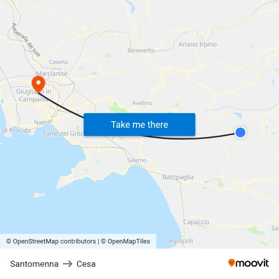 Santomenna to Cesa map