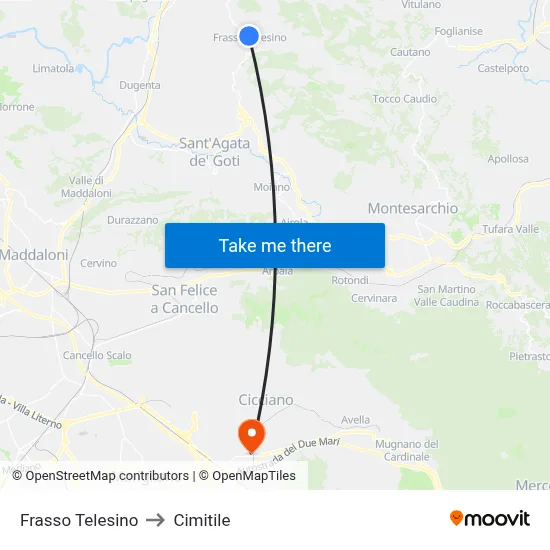 Frasso Telesino to Cimitile map