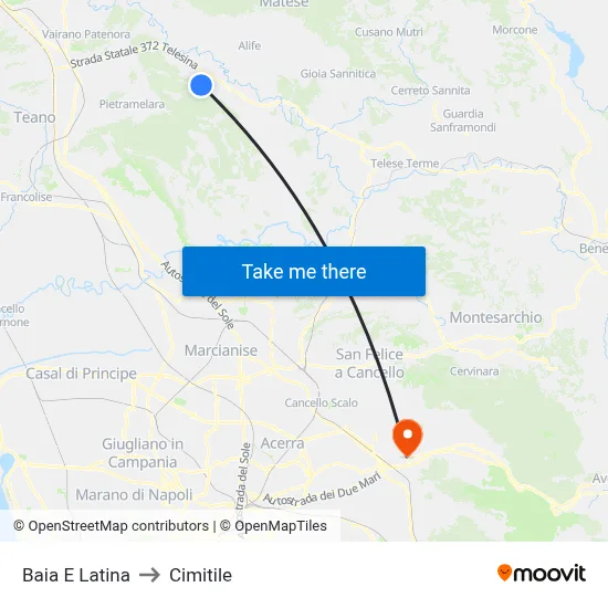 Bay and Latin to Cimitile map