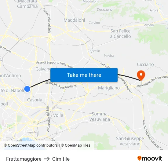 Frattamaggiore to Cimitile map