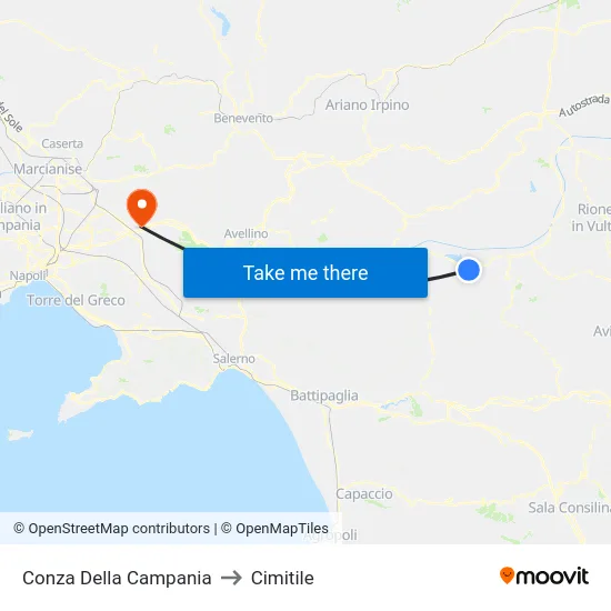 Conza Della Campania to Cimitile map