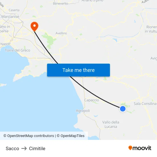 Sacco to Cimitile map
