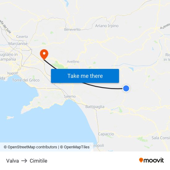 Valva to Cimitile map