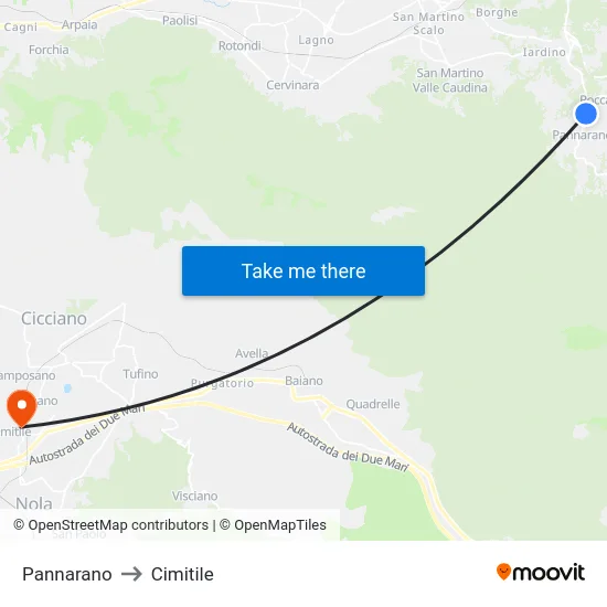 Pannarano to Cimitile map