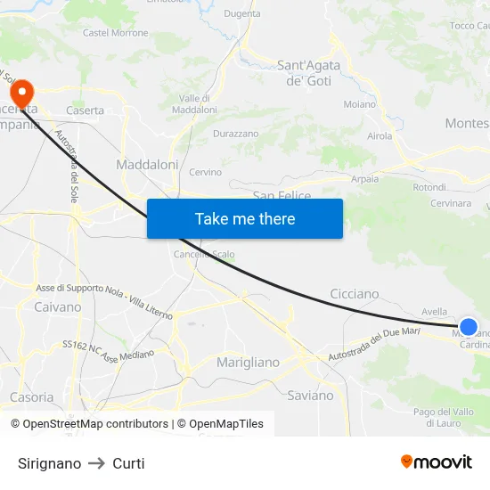 Sirignano to Curti map