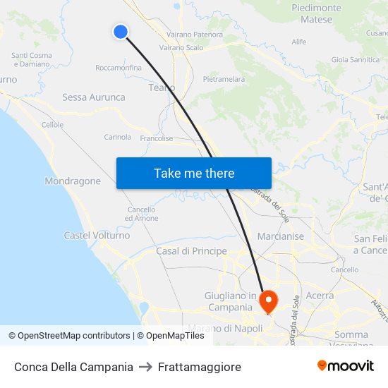 Conca Della Campania to Frattamaggiore map