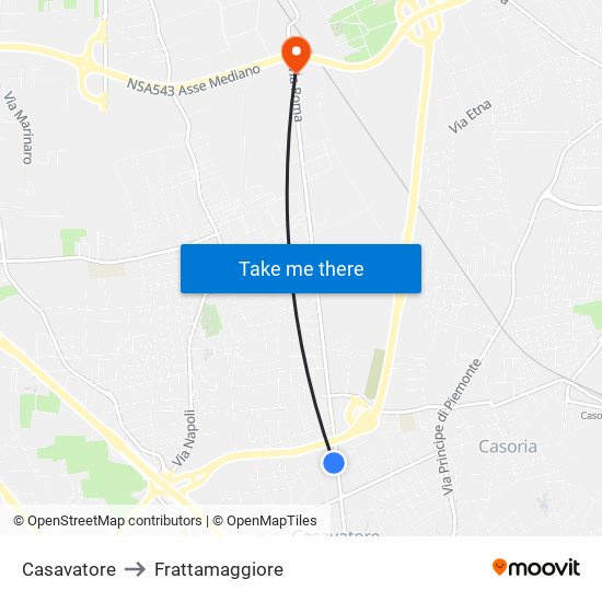 Casavatore to Frattamaggiore map