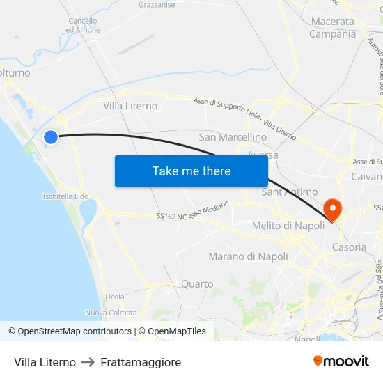 Villa Literno to Frattamaggiore map