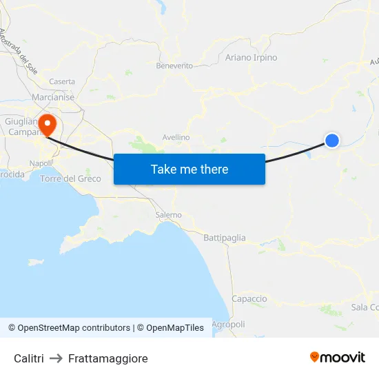 Calitri to Frattamaggiore map
