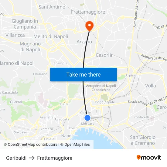 Garibaldi to Frattamaggiore map