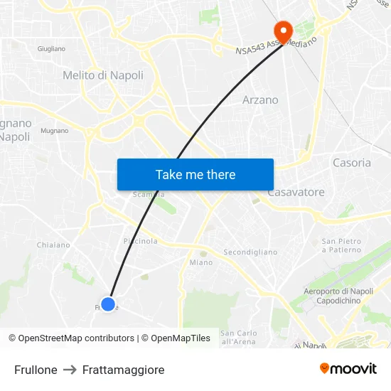 Frullone to Frattamaggiore map