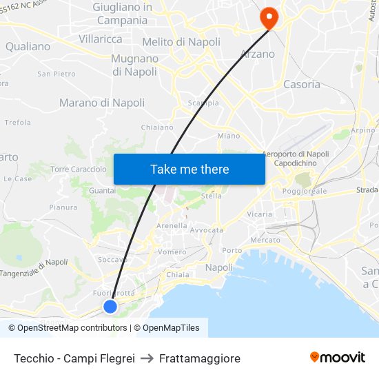 Tecchio - Campi Flegrei to Frattamaggiore map