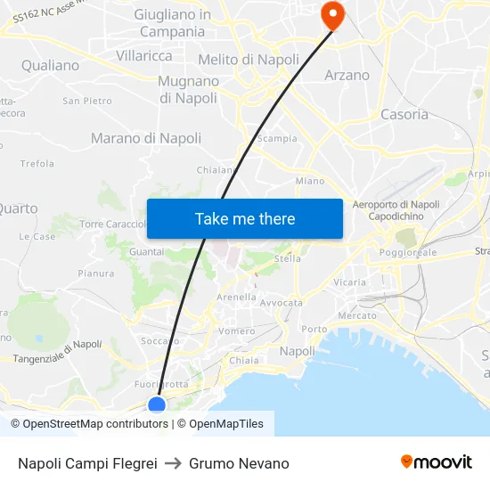 Napoli Campi Flegrei to Grumo Nevano map
