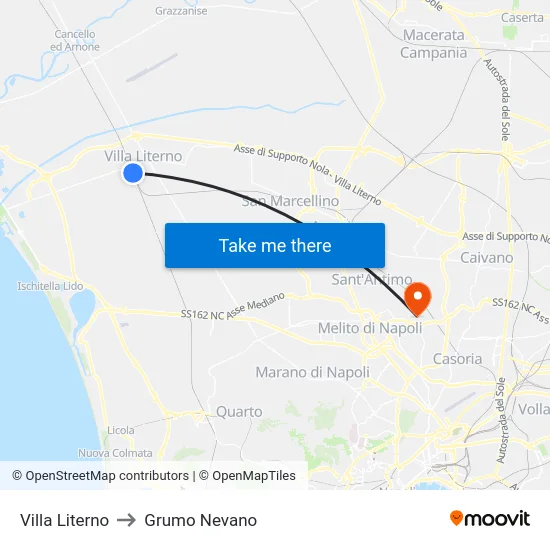 Villa Literno to Grumo Nevano map