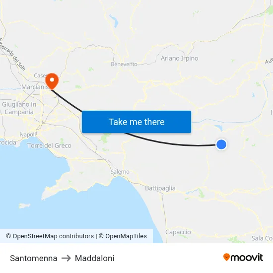 Santomenna to Maddaloni map