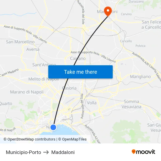 Municipio-Porto to Maddaloni map