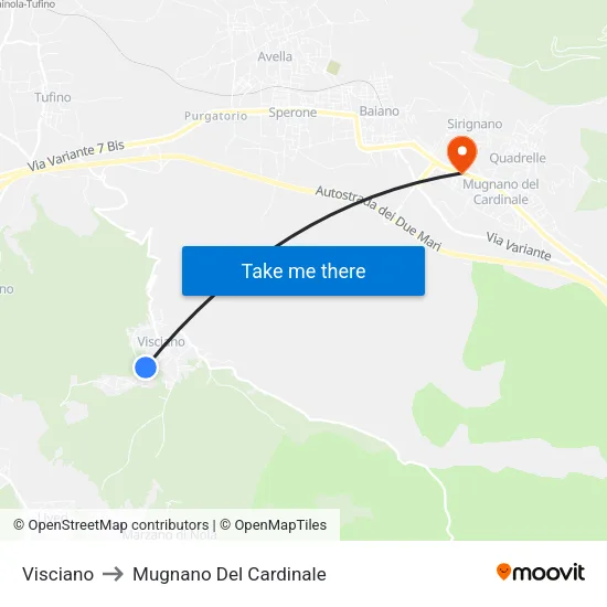 Visciano to Mugnano Del Cardinale map