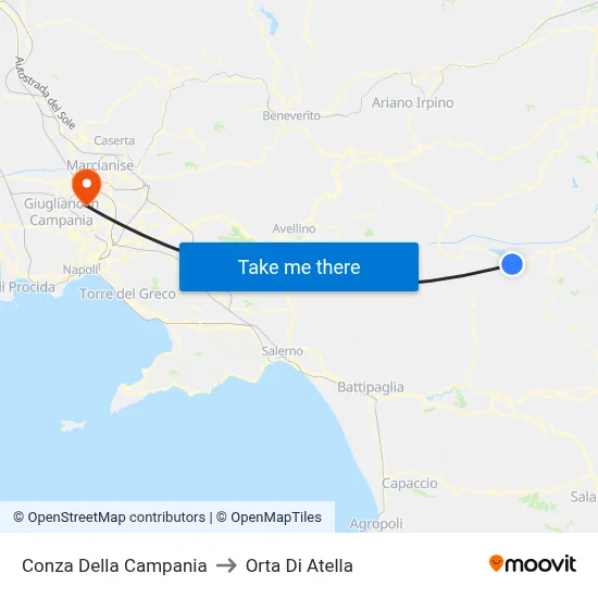 Conza Della Campania to Orta di Atella map