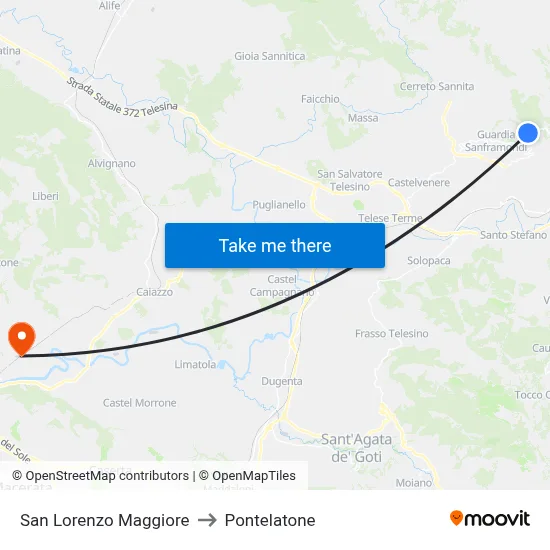 San Lorenzo Maggiore to Pontelatone map