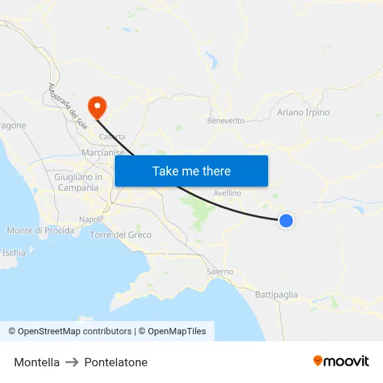 Montella to Pontelatone map