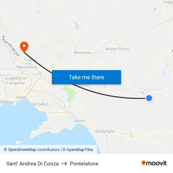 Sant'Andrea di Conza to Pontelatone map
