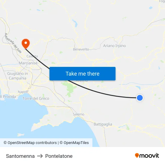 Santomenna to Pontelatone map