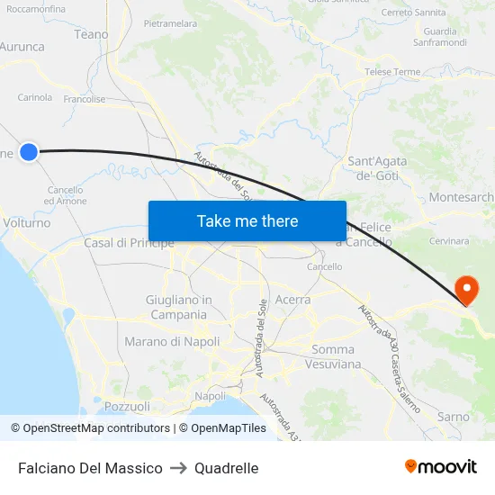 Falciano Del Massico to Quadrelle map
