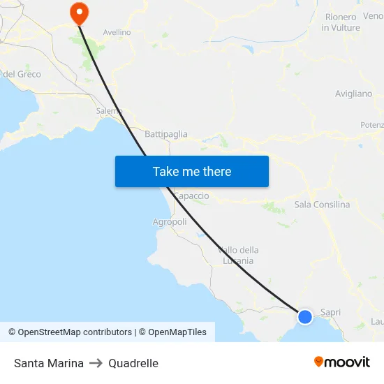Santa Marina to Quadrelle map