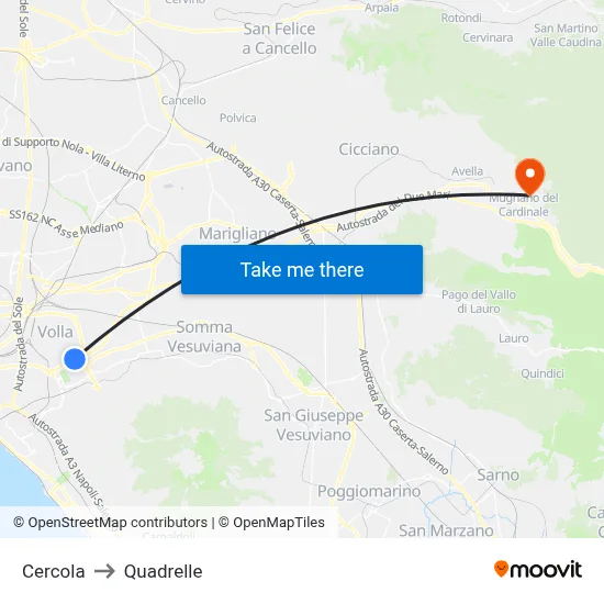 Cercola to Quadrelle map