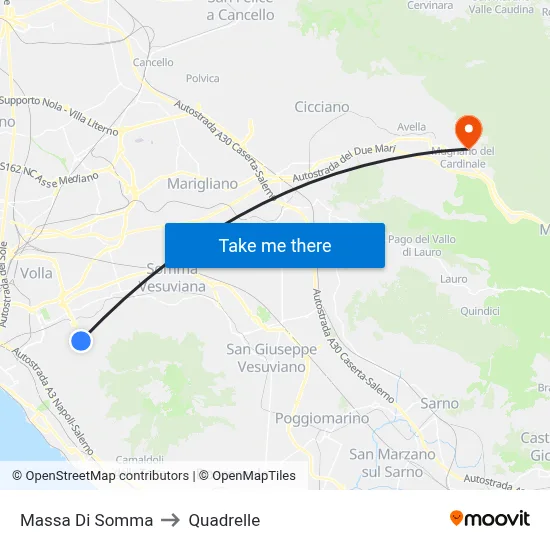 Massa Di Somma to Quadrelle map