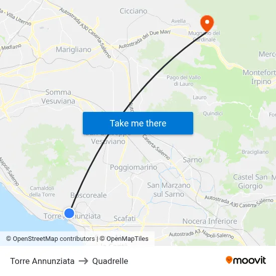 Torre Annunziata to Quadrelle map