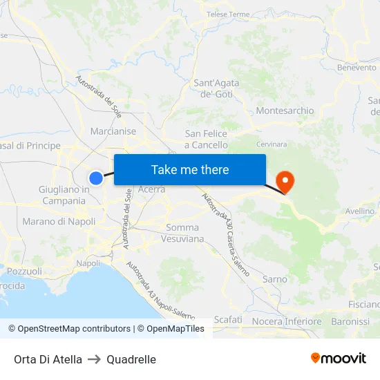 Orta Di Atella to Quadrelle map