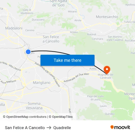 San Felice A Cancello to Quadrelle map